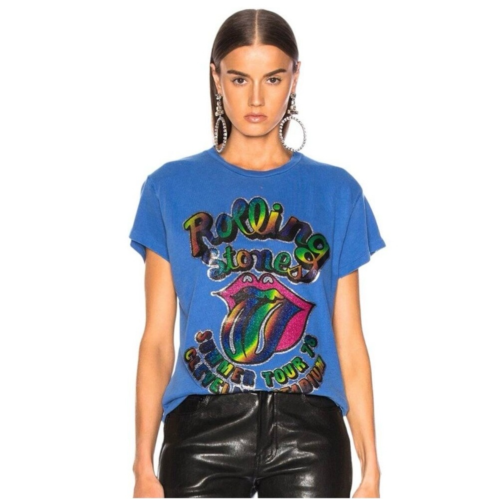 MadeWorn Blue Rolling Stones Graphic Tee